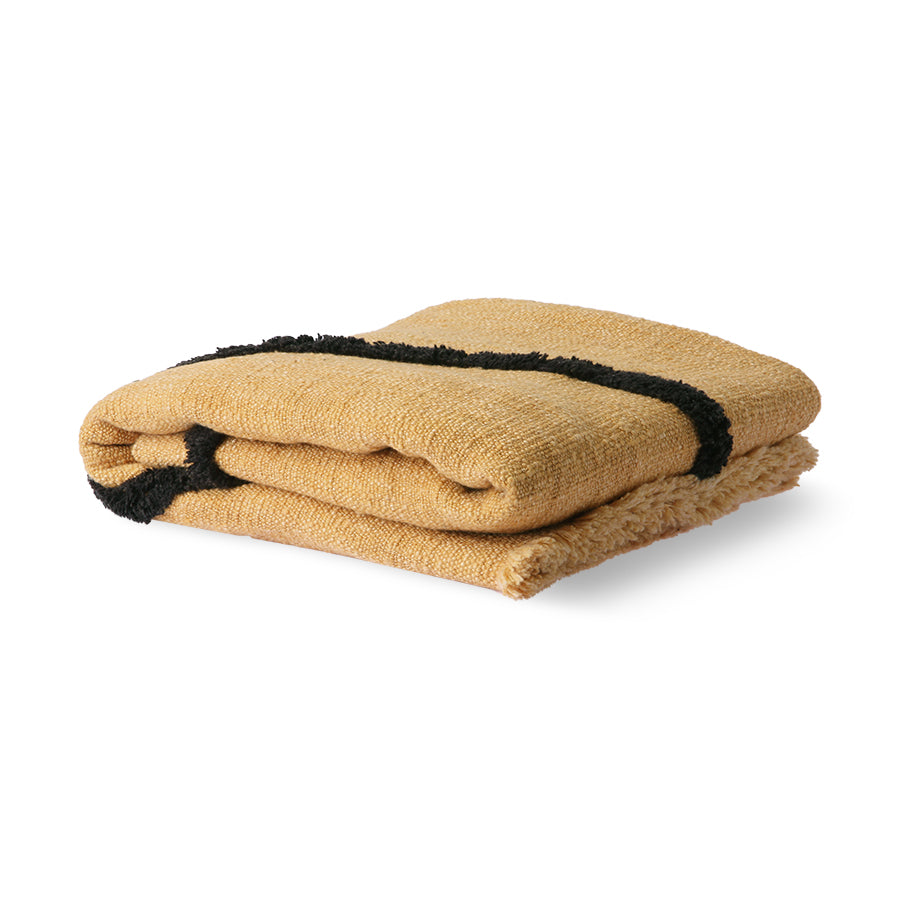 Soft woven throw blanket - ochre