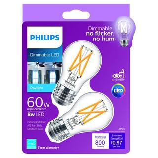 Philips 60-Watt Equivalent Daylight A15 Dimmable LED Light Bulb (2-Pack) 550343