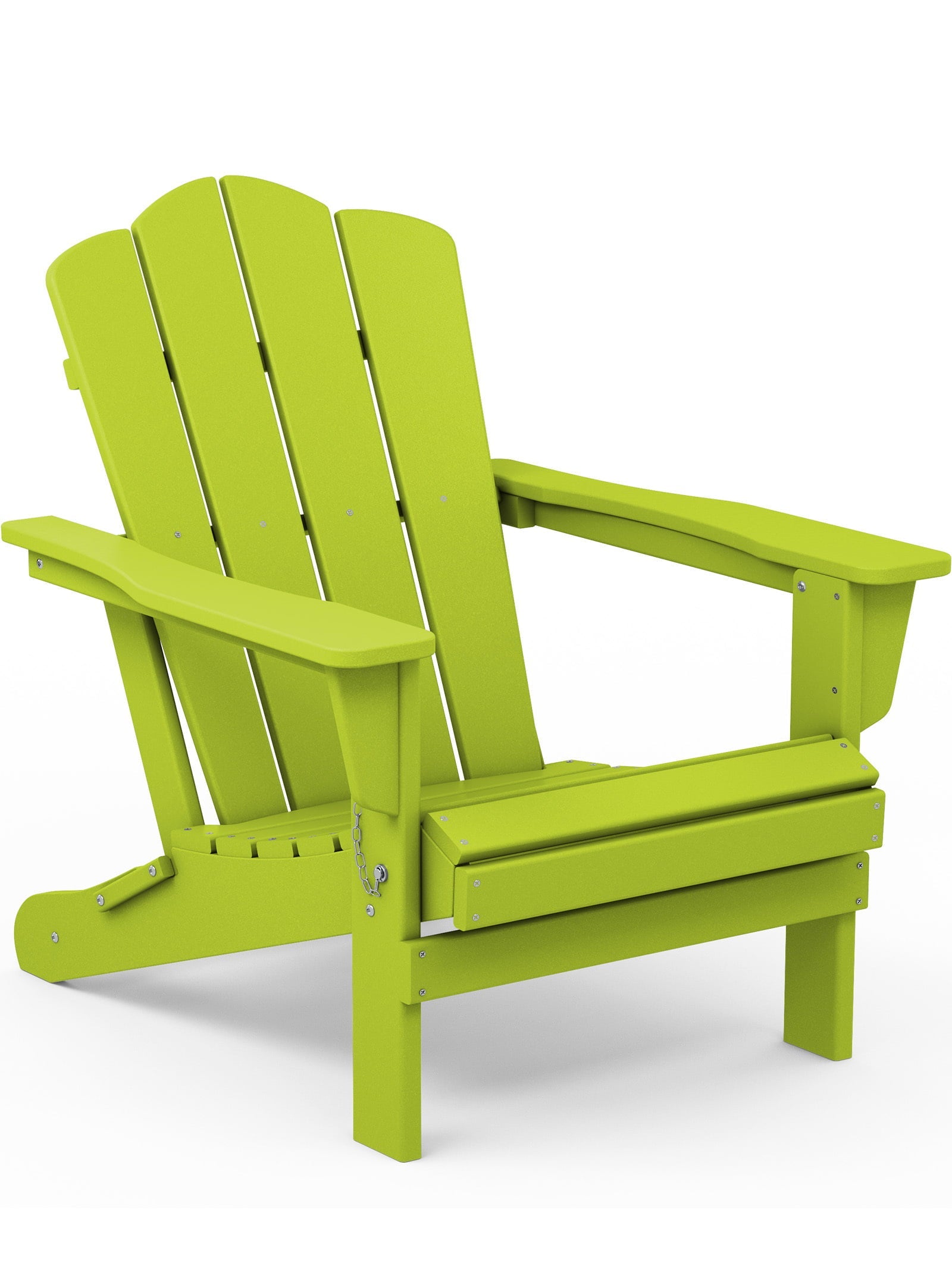 Outdoor Patio Folding Plastic Adirondack Chair for Garden, Apple Green