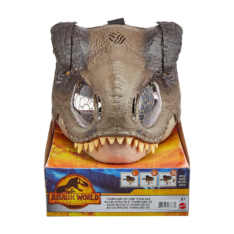 Mattel Jurassic World Dominion Dinosaur Mask Tyrannosaurus Rex Chomp N Roar Costume Play