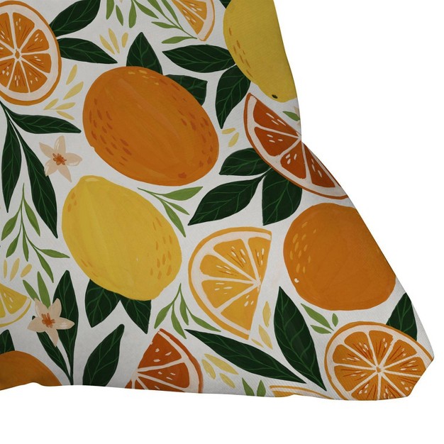 Avenie Citrus Fruits Square Throw Pillow Yellow orange Deny Designs