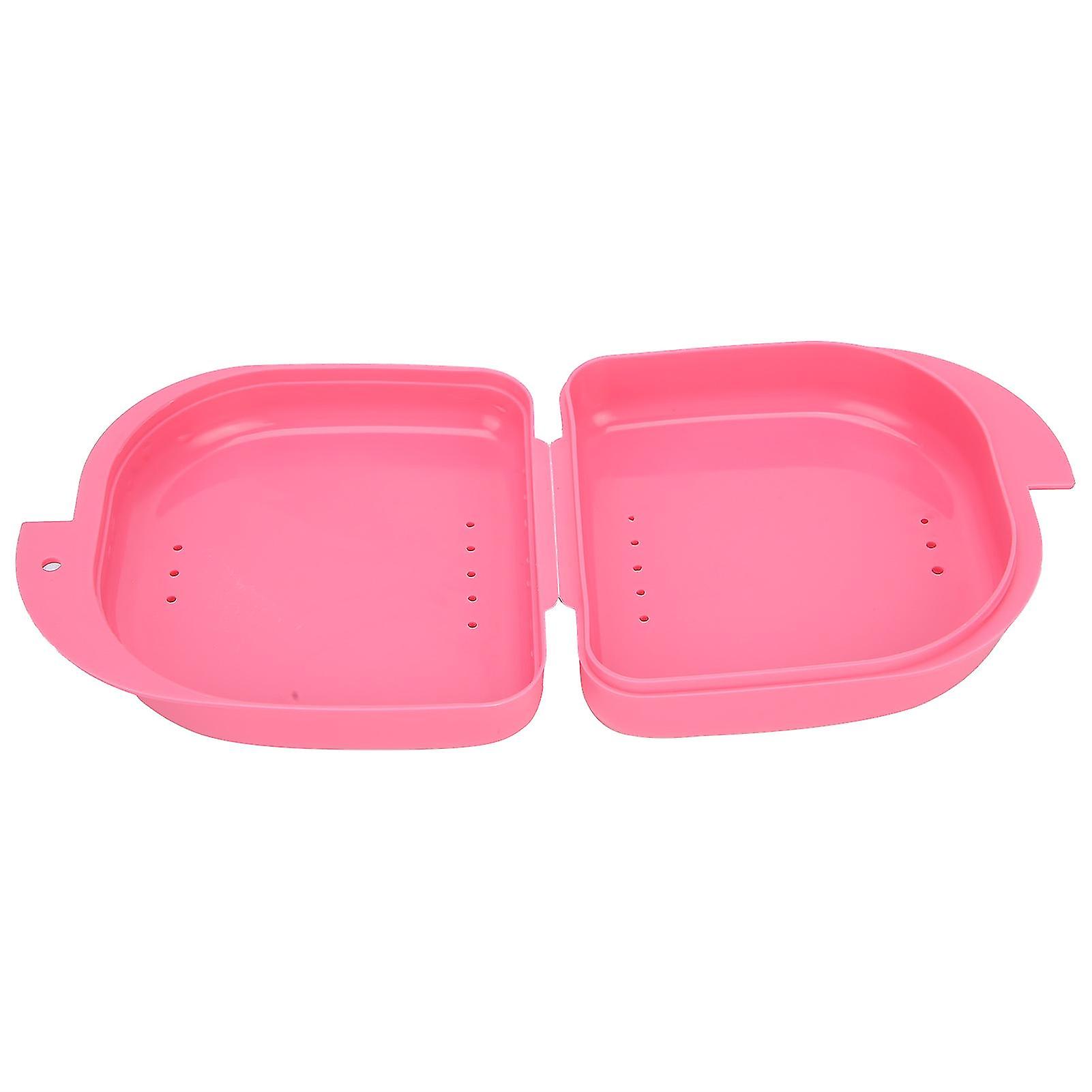 Plastic Dental Retainer Box Orthodontic Dental Retainer Portable Storage Box With Vent Holespink