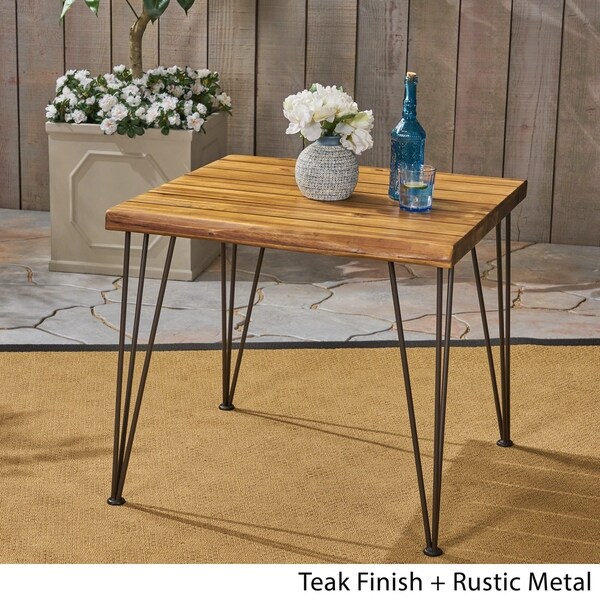 Christopher Knight Home Zion Outdoor Industrial Acacia Wood Dining Table