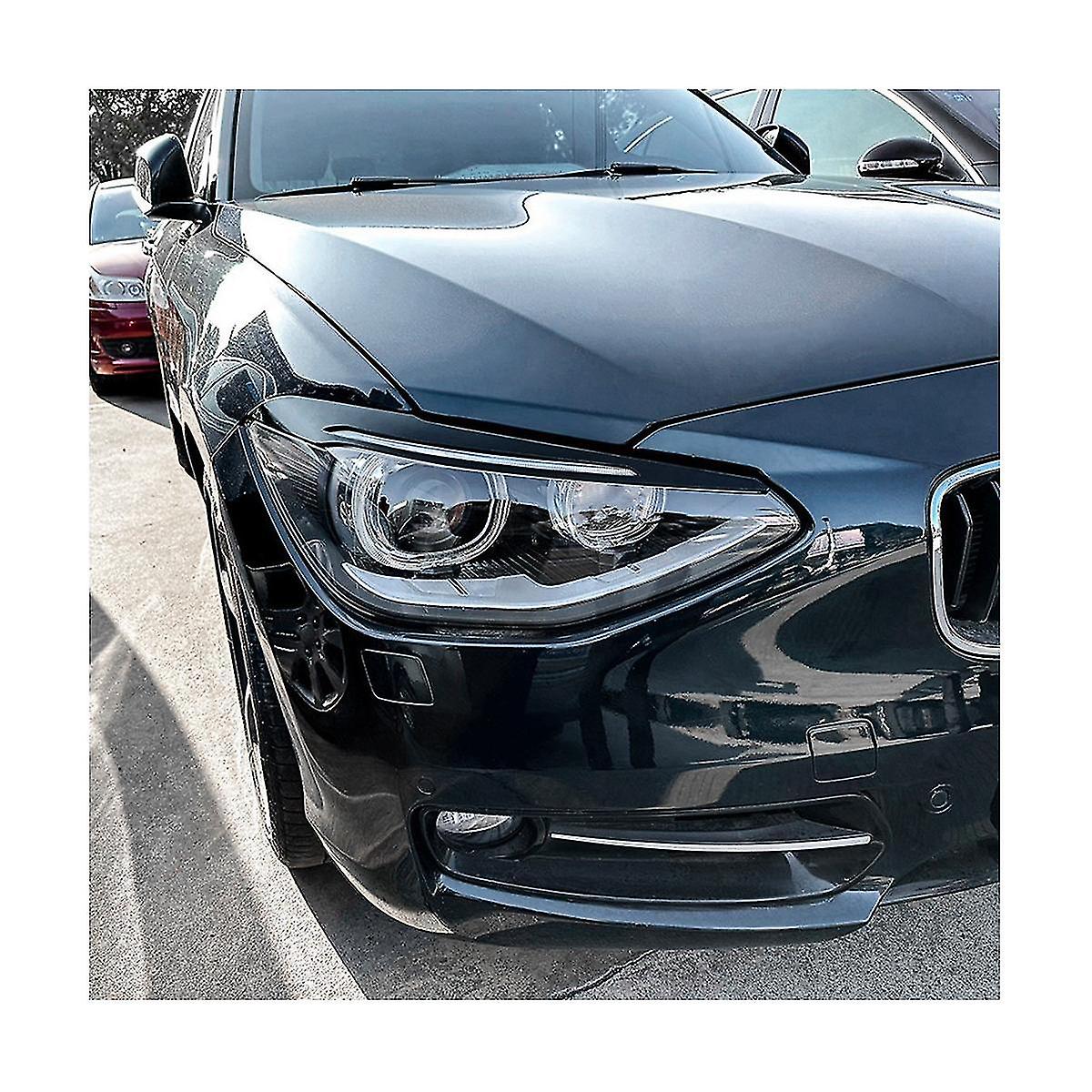 For 1-series F20 Early 2011-2014 Glossy Black Front Headlight Cover Garnish Strip Eyebrow Cover Tri