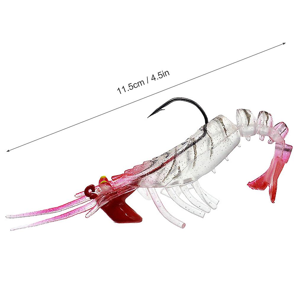 Soft Shrimp Fishing Lure Artificial Soft Shrimp Bait Lure Bait With Hook Clear and Pink