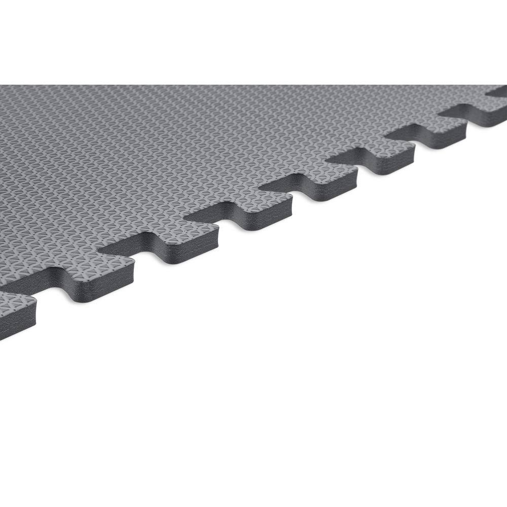 Norsk Gray 24 in. x 24 in. x 0.47 in. Foam Garage Flooring Interlocking Mat (6-Pack) 240547