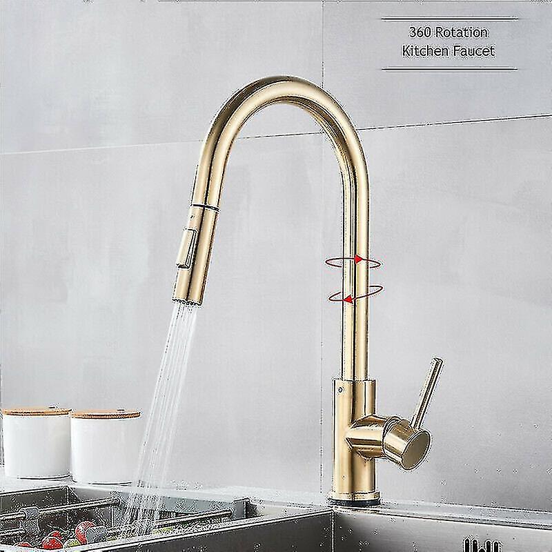 Touch Sensor Kitchen Faucets Pull Out Sensor Faucet Stainless Steel 360 Rotation Crane Induction Mixed Tap Touch Sink Tap