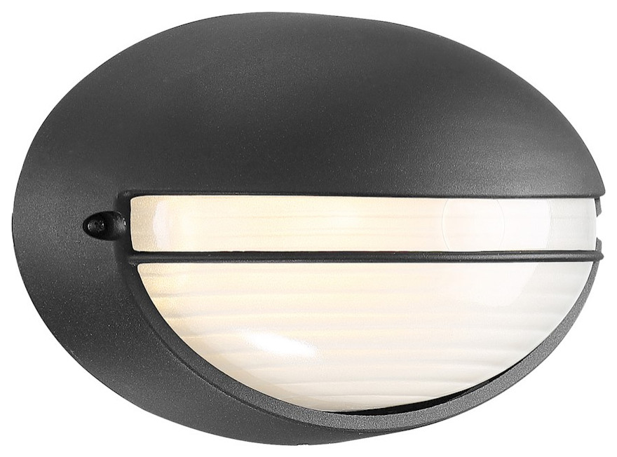 Access Lighting Clifton Oval Outdoor Bulkhead  Black/Opal   20270LEDDMG BL OPL   Beach Style   Outdoor Wall Lights And Sconces   by LIGHTING JUNGLE  Houzz