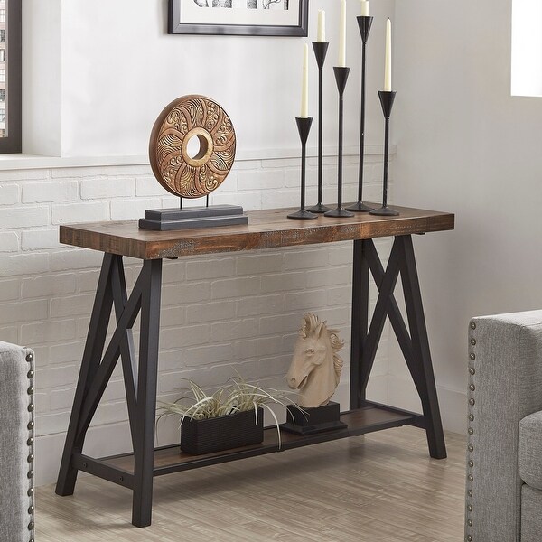 Bryson Rustic X-Base Sofa Entryway Table by iNSPIRE Q Classic