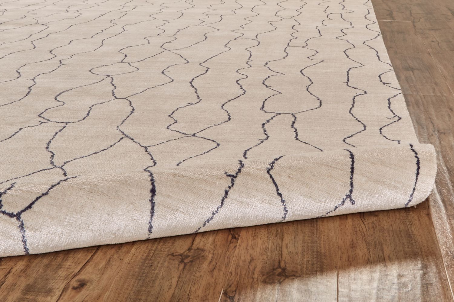 Miska Hand Woven Ivory and Gray Rug by BD Fine