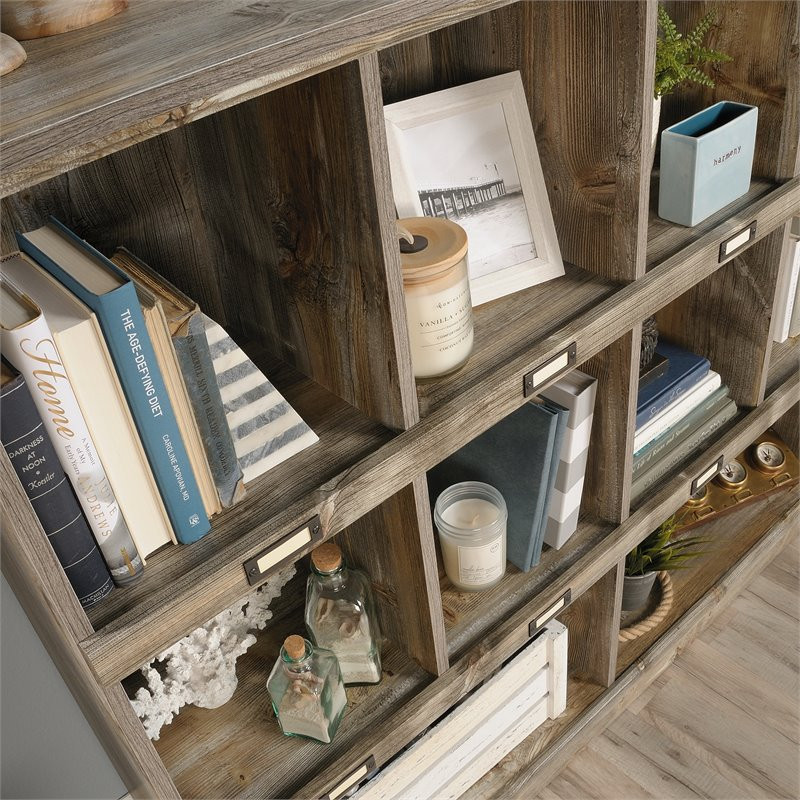 Sauder Granite Trace Engineered Wood 10 Cubby Bookcase in Rustic Cedar/Brown   Rustic   Bookcases   by Homesquare  Houzz