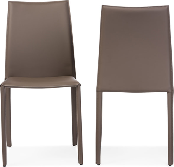 Rockford and Taupe Bonded Leather Upholstered Dining Chair  Set of 2   Contemporary   Dining Chairs   by HedgeApple  Houzz