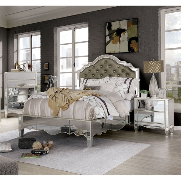 Furniture of America Bann Glam 3-piece Bedroom Set w/ Storage - - 29726478