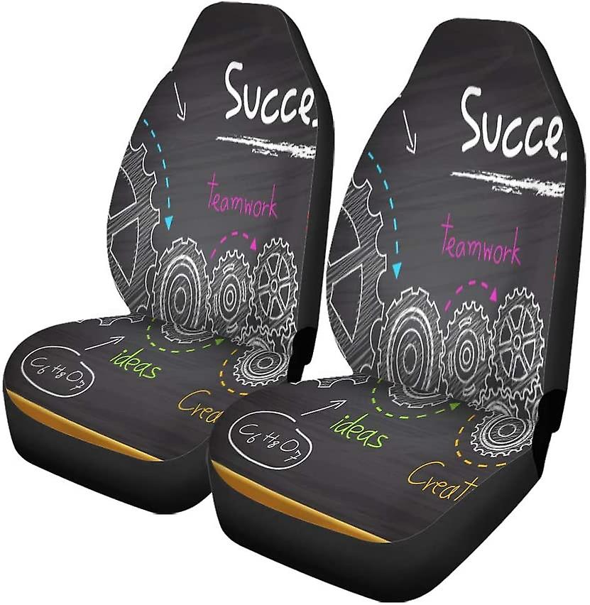 Set Of 2 Car Seat Covers Marketing Gears And Success Plan Chalk Strategy School Innovation Universal Auto Front Seats Protector Fits