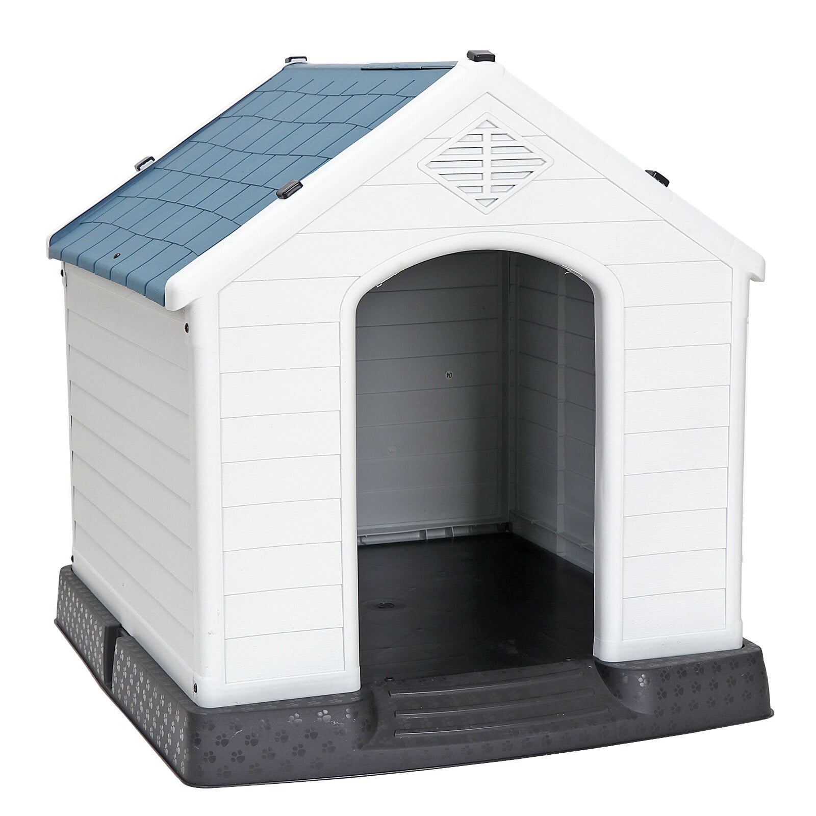 ZENY Large Dog House Indoor Outdoor Plastic Pet House Waterproof Kennel， White