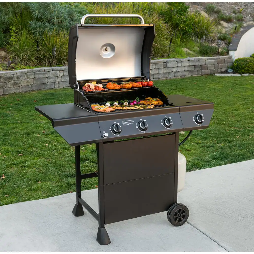 Nexgrill 720-0925S 3-Burner Propane Gas Grill in Black with Side Burner