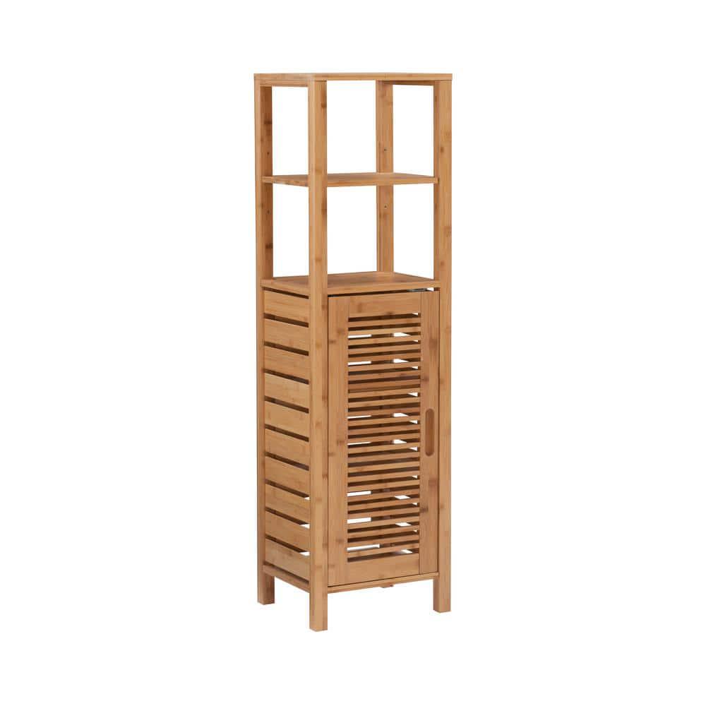 Linon Home Decor Brecken 13 in W x 11 in D x 465 in H Natural Bamboo Free Standing Storage Cabinet