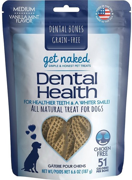 Get Naked Dental Health Grain-Free Vanilla Mint Flavored Medium Dental Dog Treats