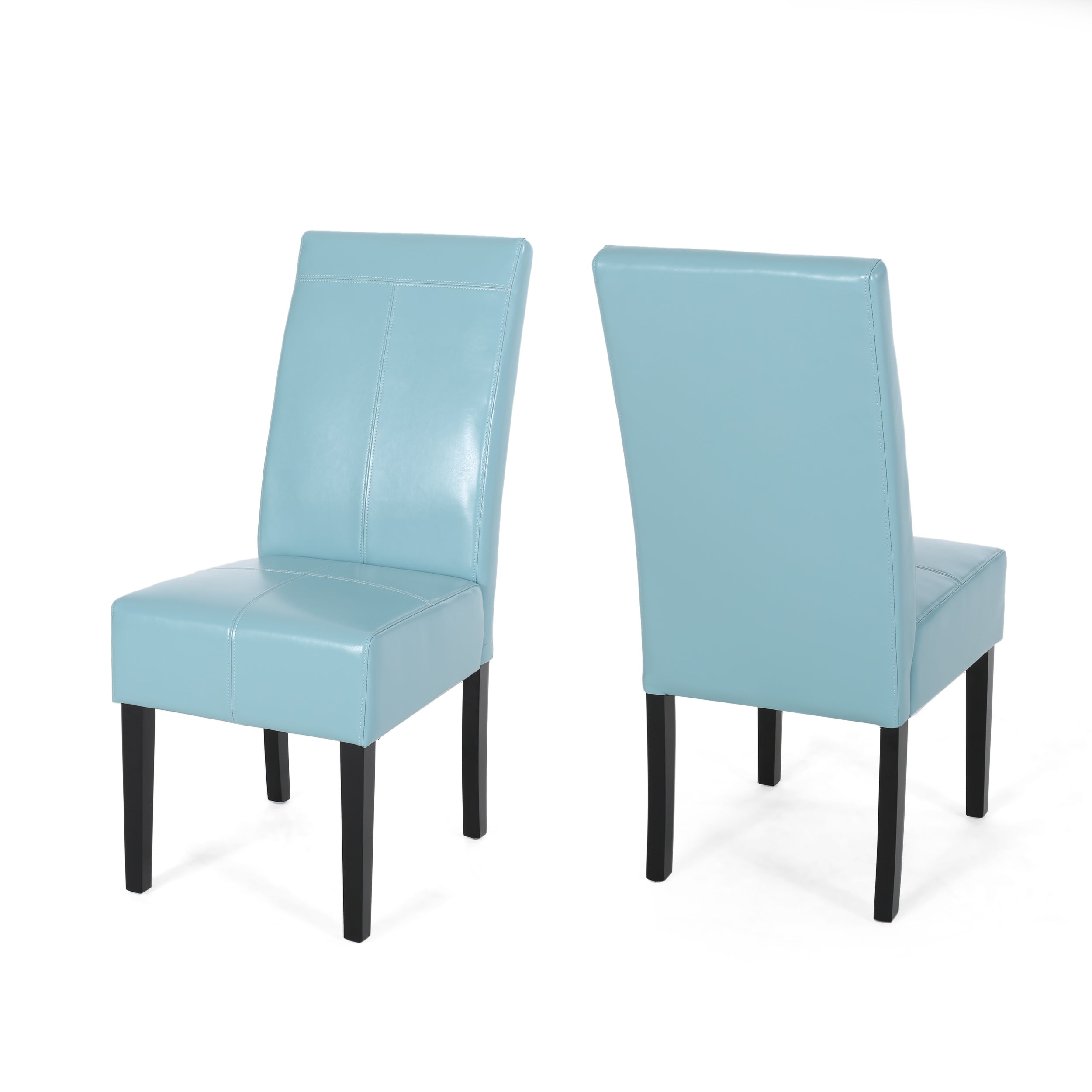 Percival T-Stitch Bonded Leather Dining Chairs (Set of 2)