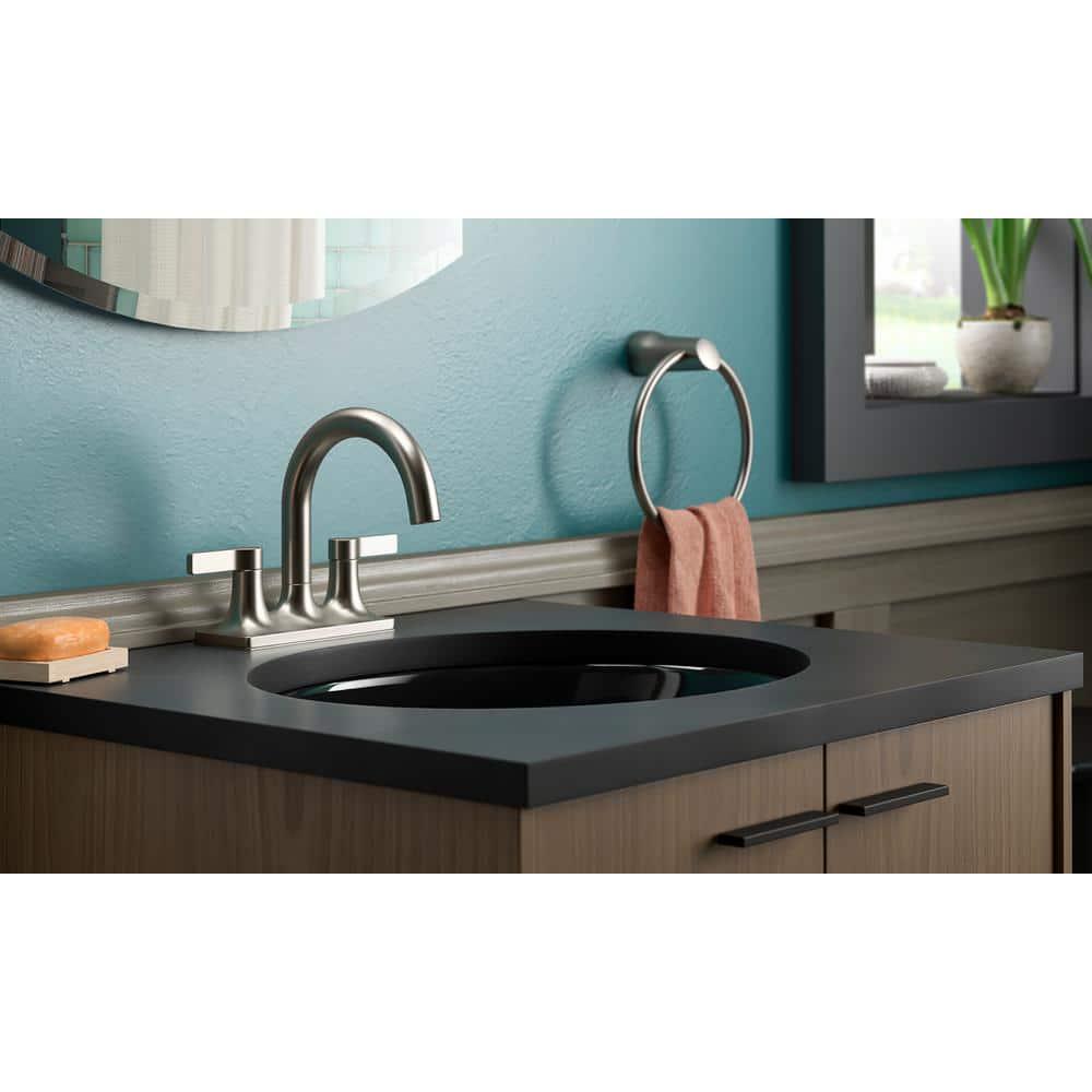 KOHLER Contemporary 4 in Centerset 2Handle Bathroom Faucet in Vibrant Brushed Nickel