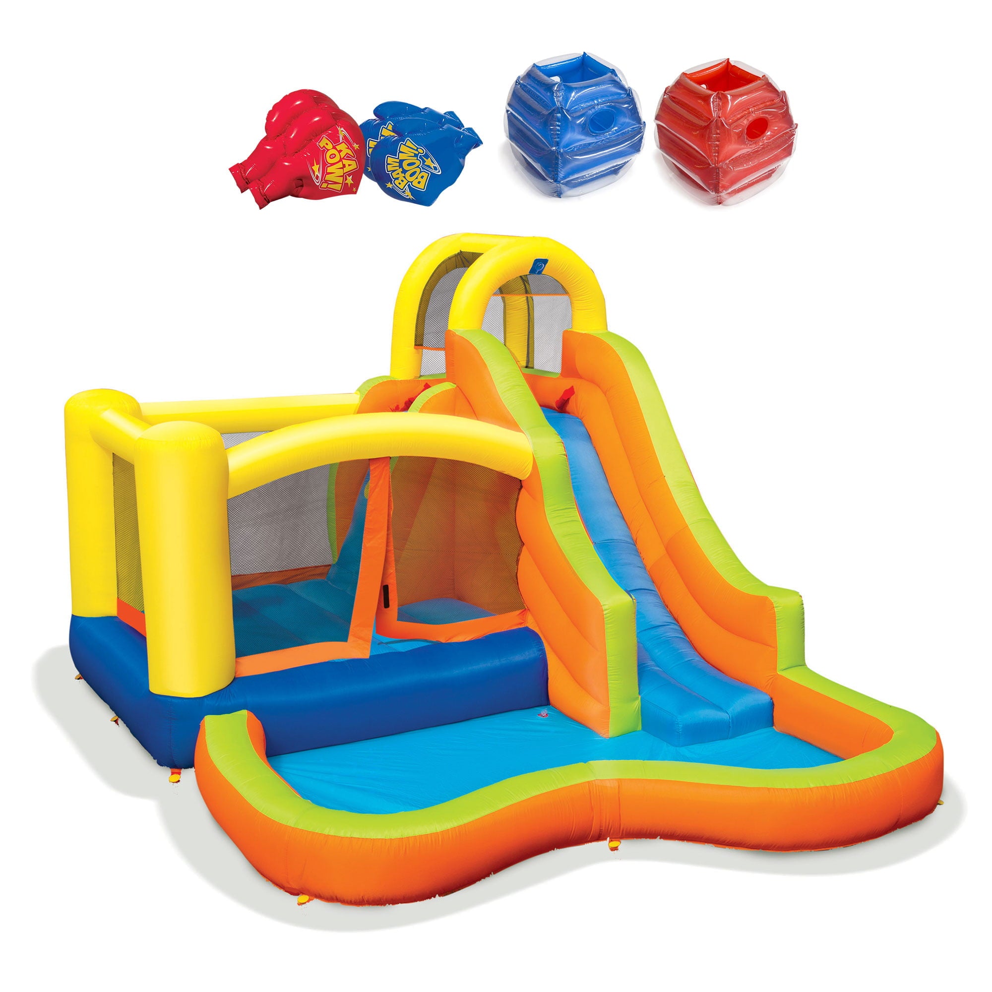 Banzai Sun 'N Splash Fun Bounce House & Water Slide with Accessories