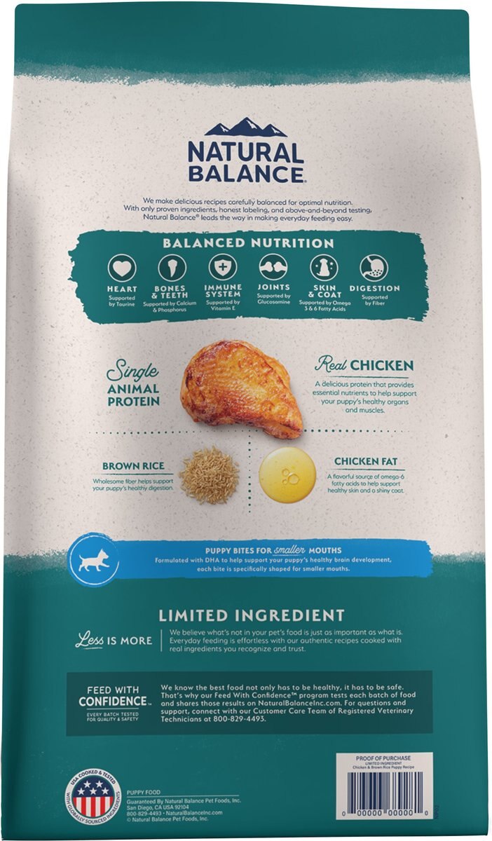 Natural Balance Limited Ingredient Chicken and Brown Rice Puppy Recipe Dry Dog Food