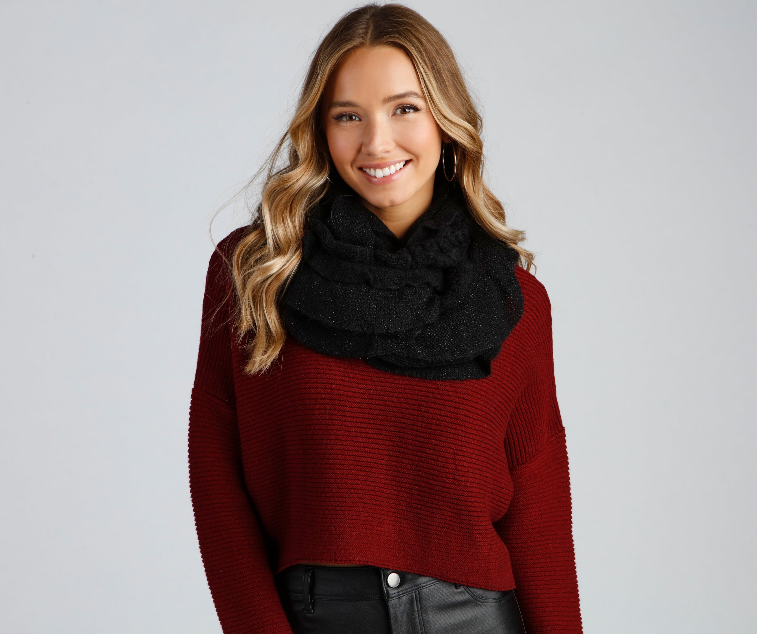 Cutie In Ruffles Infinity Scarf