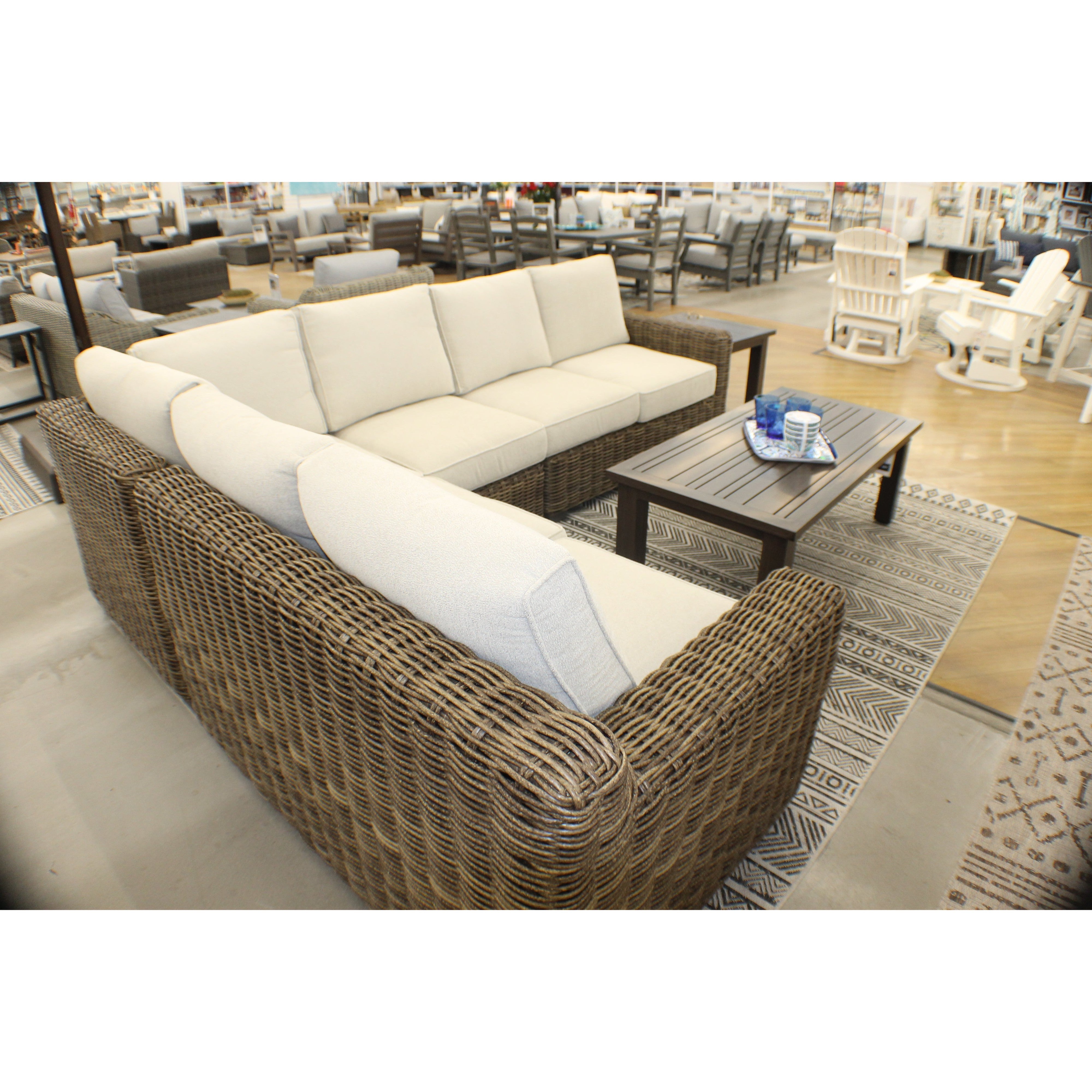 Carmel Brown Outdoor Sectional with LUX Heavy Weave