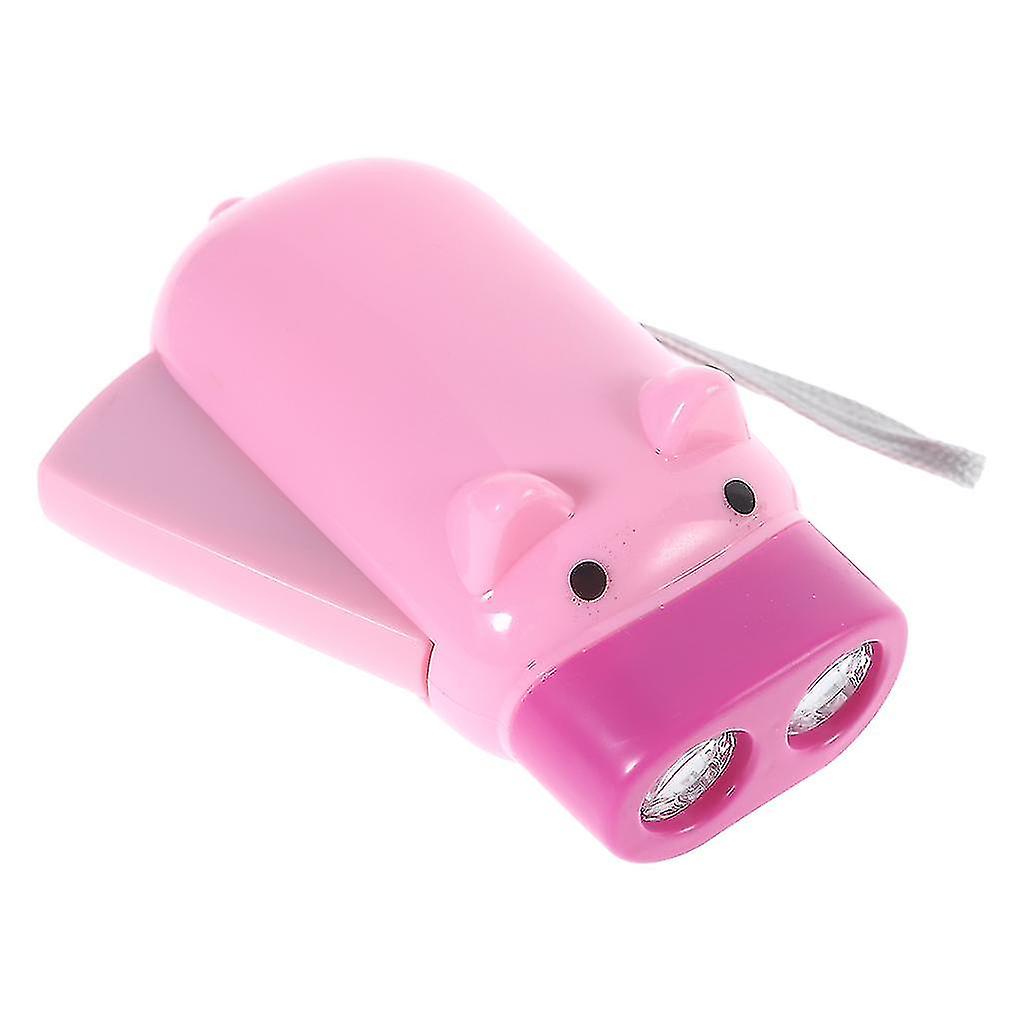 Hand Pressing Power Pig 2 Led Flash Light Flashlight Wind-up Dynamo Torch Lamp