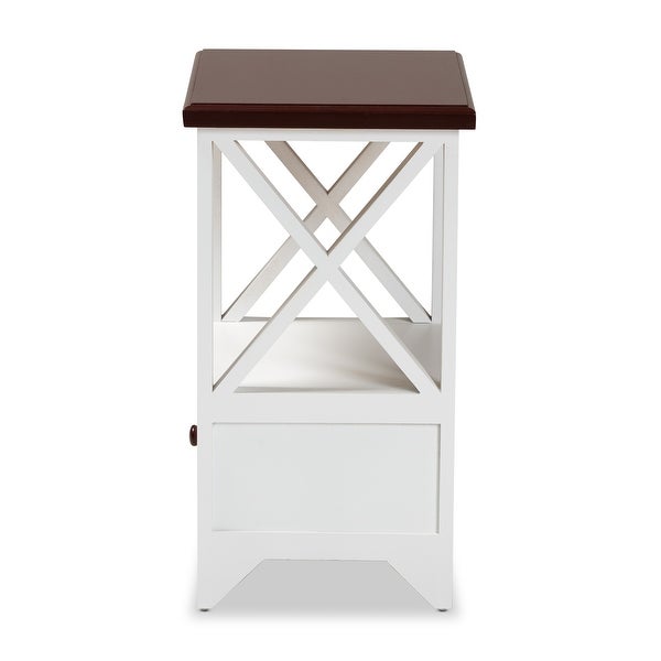 Vesta Modern and Contemporary Single Drawer Wood End table -White