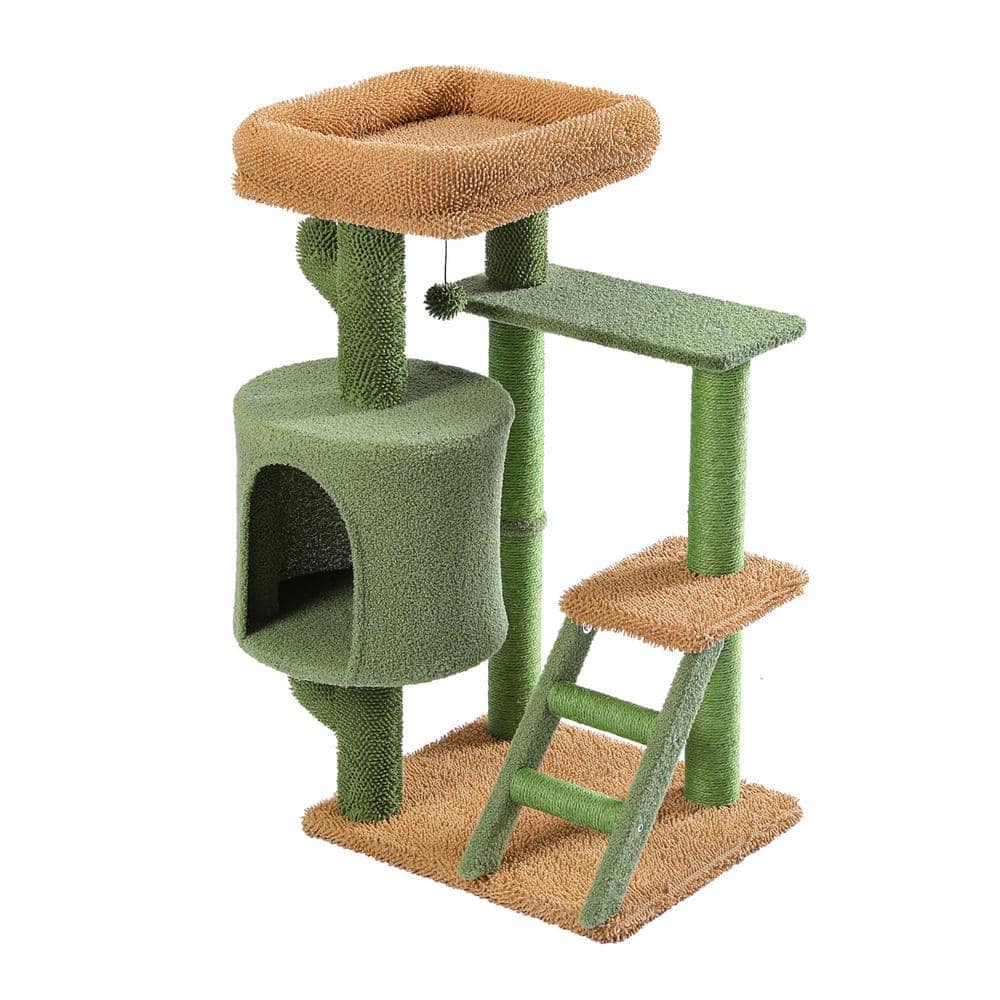 Foobrues Lovely Desert Cactus Cat Tree Ladder Multi Levels Condo PSL-23170864