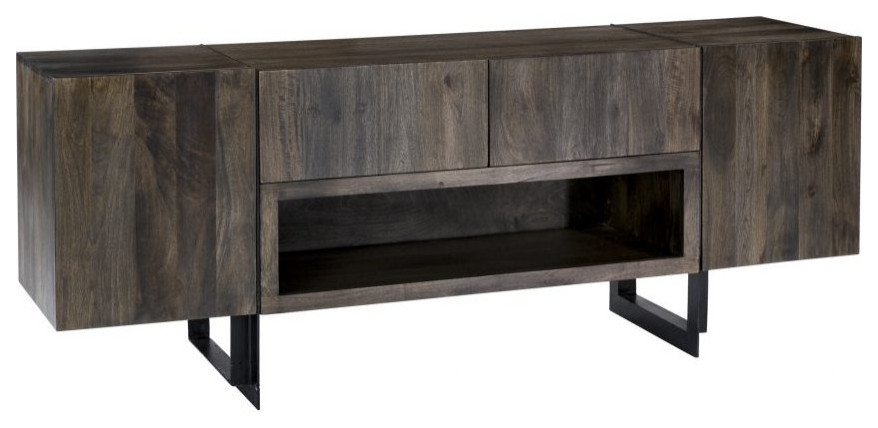 Tiburon Media Cabinet Natural   Industrial   Entertainment Centers And Tv Stands   by Old Bones Co.  Studios  Houzz