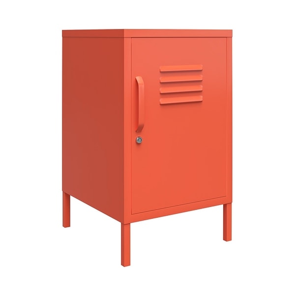 Cache Metal Locker End Table， Orange