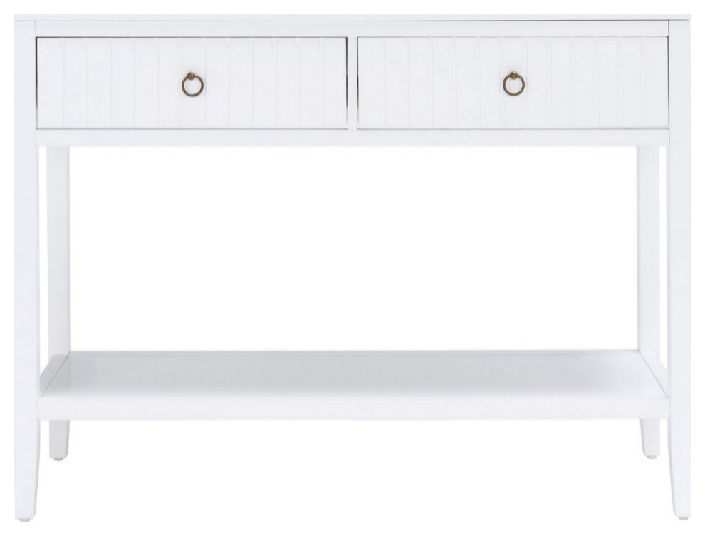 Kalah 2 Drawer Console Table  White   Transitional   Console Tables   by Rustic Home Furniture Deco  Houzz