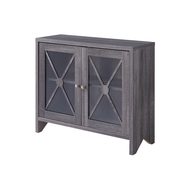 Furniture of America Lyle Farmhouse 31-inch 2-shelf Accent Cabinet