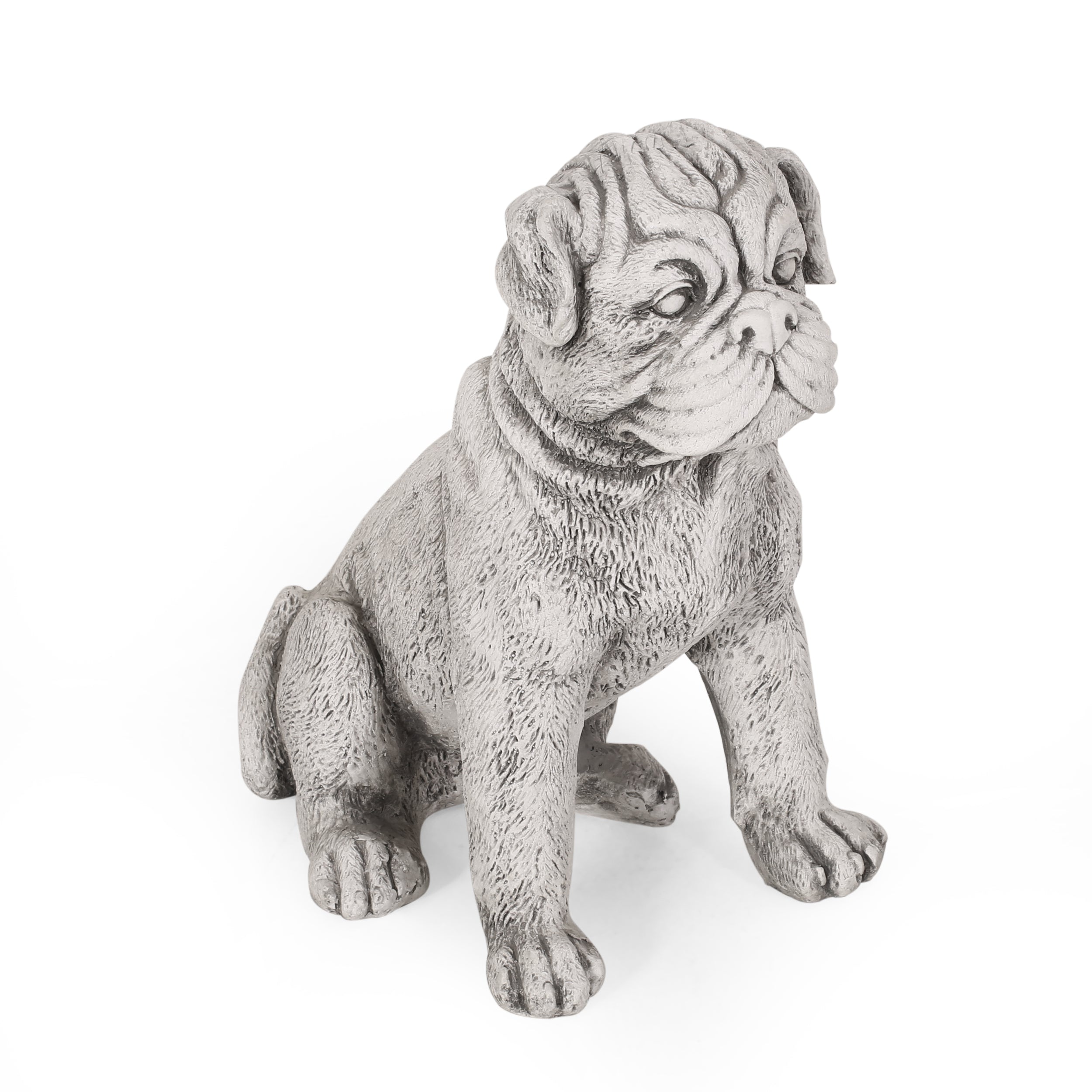 Staley Outdoor Dog Garden Statue, Antique White