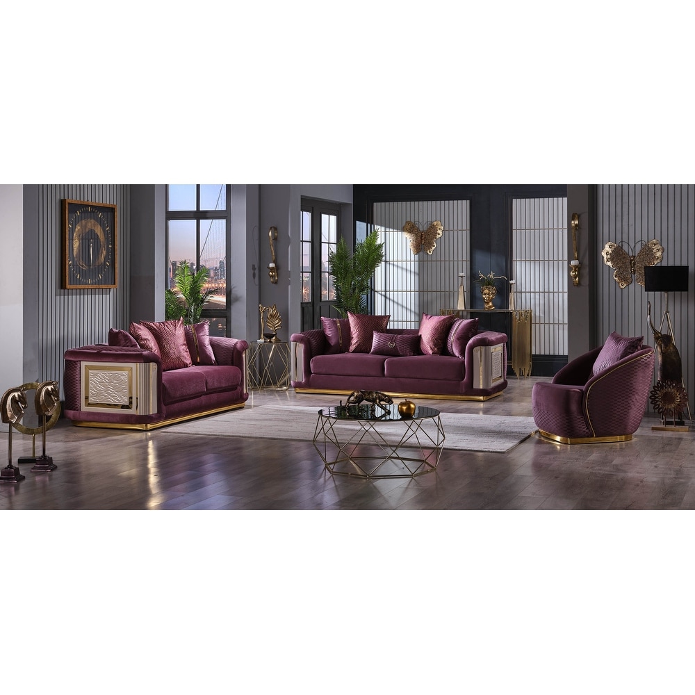 Viego 3 piece Living room Set Square Arms