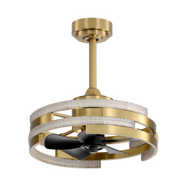 18-IN Gold LED Chandelier Ceiling Fan with Light and Remote Shopping - The Best Deals on Ceiling Fans | 41378105