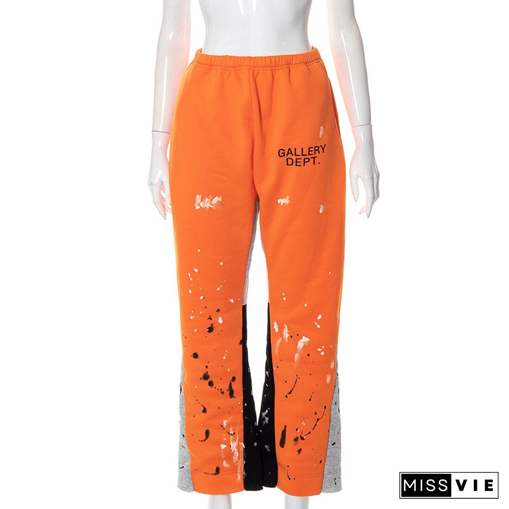 Loose Fitting High Waist Graffiti-print Lounge Pants