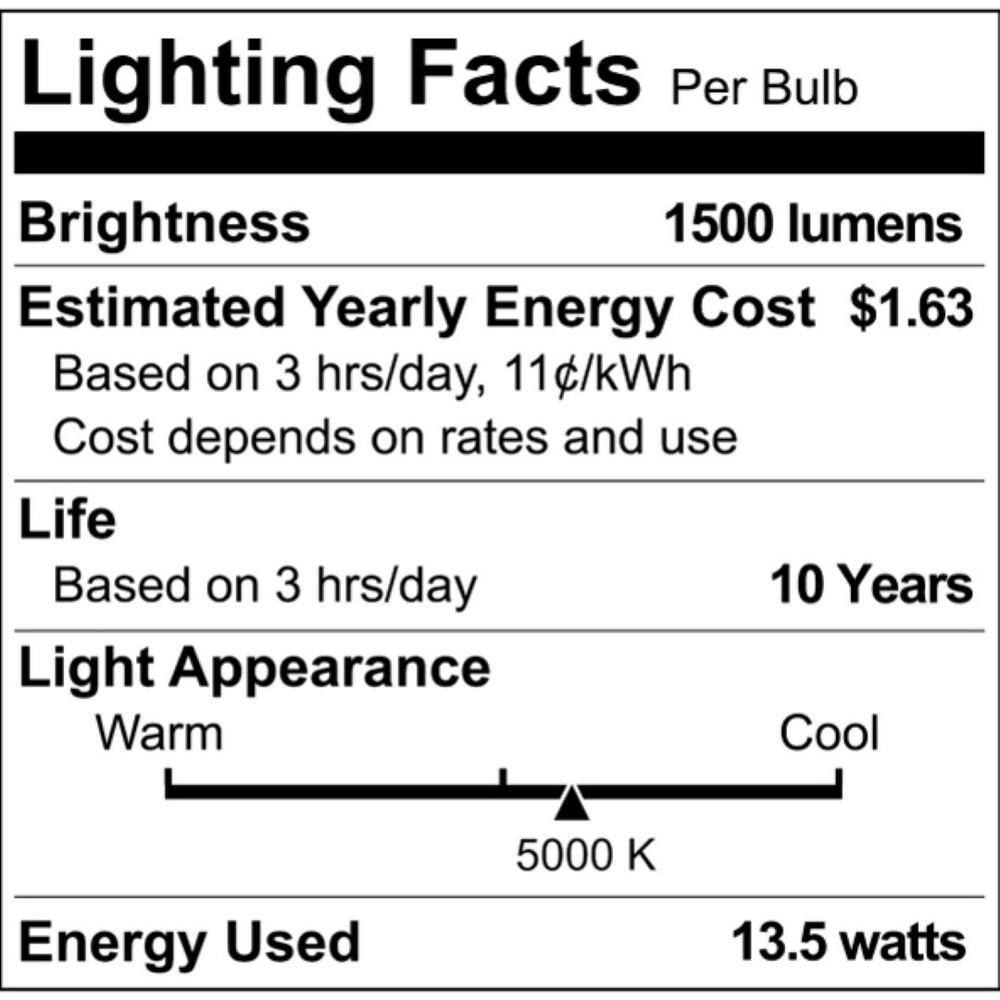 Philips 100-Watt Equivalent A19 Non-Dimmable E26 LED Light Bulb Daylight 5000K (4-Pack) 565416