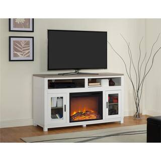 Ameriwood Carver White Electric Fireplace 60 in. TV Stand 1774296COM