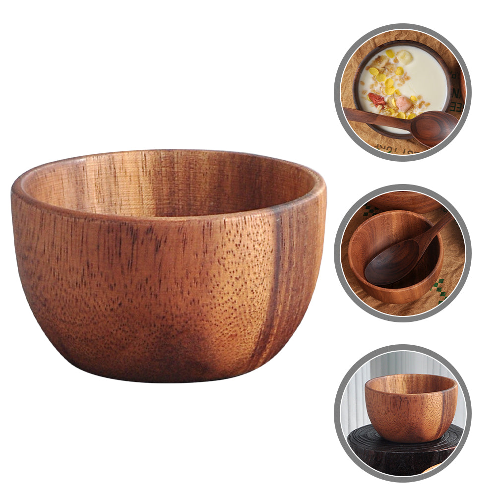 HOMEMAXS Household Wooden Bowl Salad Bowl Decorative Fruits Bowl Natural Wood Bowl Wooden Salad Bowl