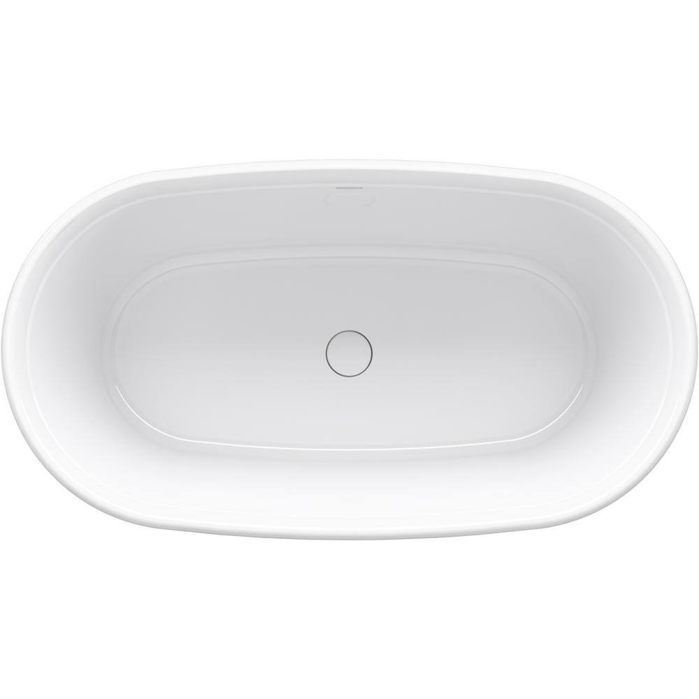 KOHLER Memoirs 60 in. x 34 in. Soaking Bathtub with Center Drain in White K-8332-0