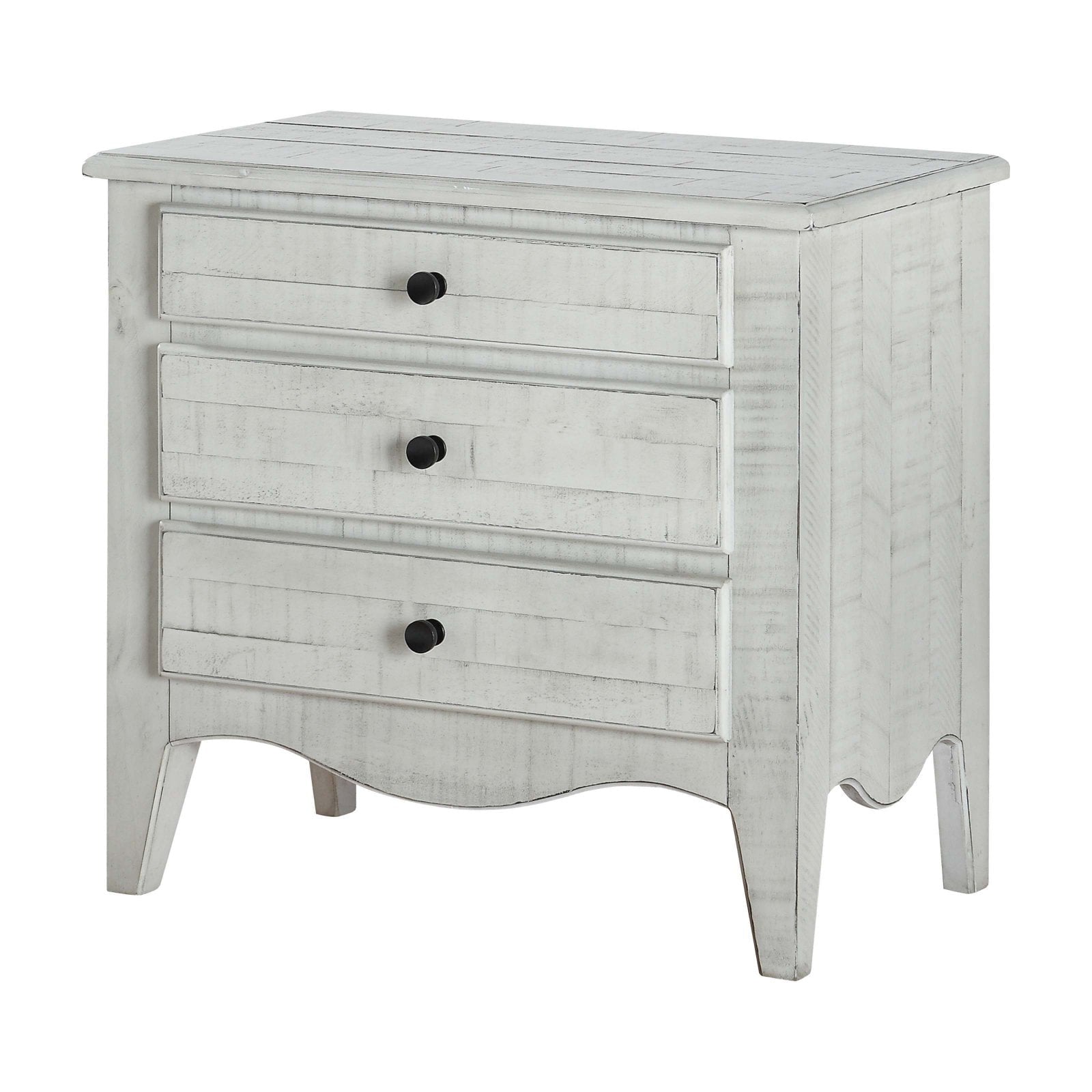 Modus Furniture Ella Solid Wood Two Drawer Nightstand, White Wash