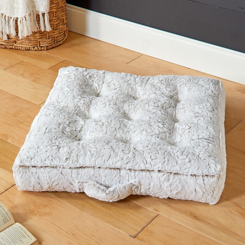 Humble + Haute Indoor Faux Fur Tufted Floor Pillow with Handle