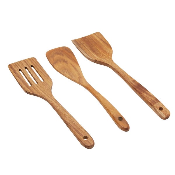 Wood Utensils Set for Cooking， 9 Piece Set Spoons and Spatulas for Kitchen