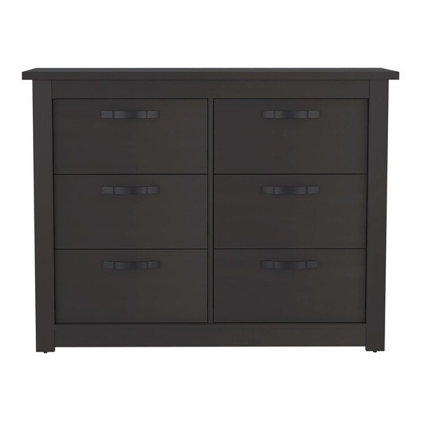 Becca Double Dresser with 6 Drawers， 4 Legs and Metal Hardware - - 35569980