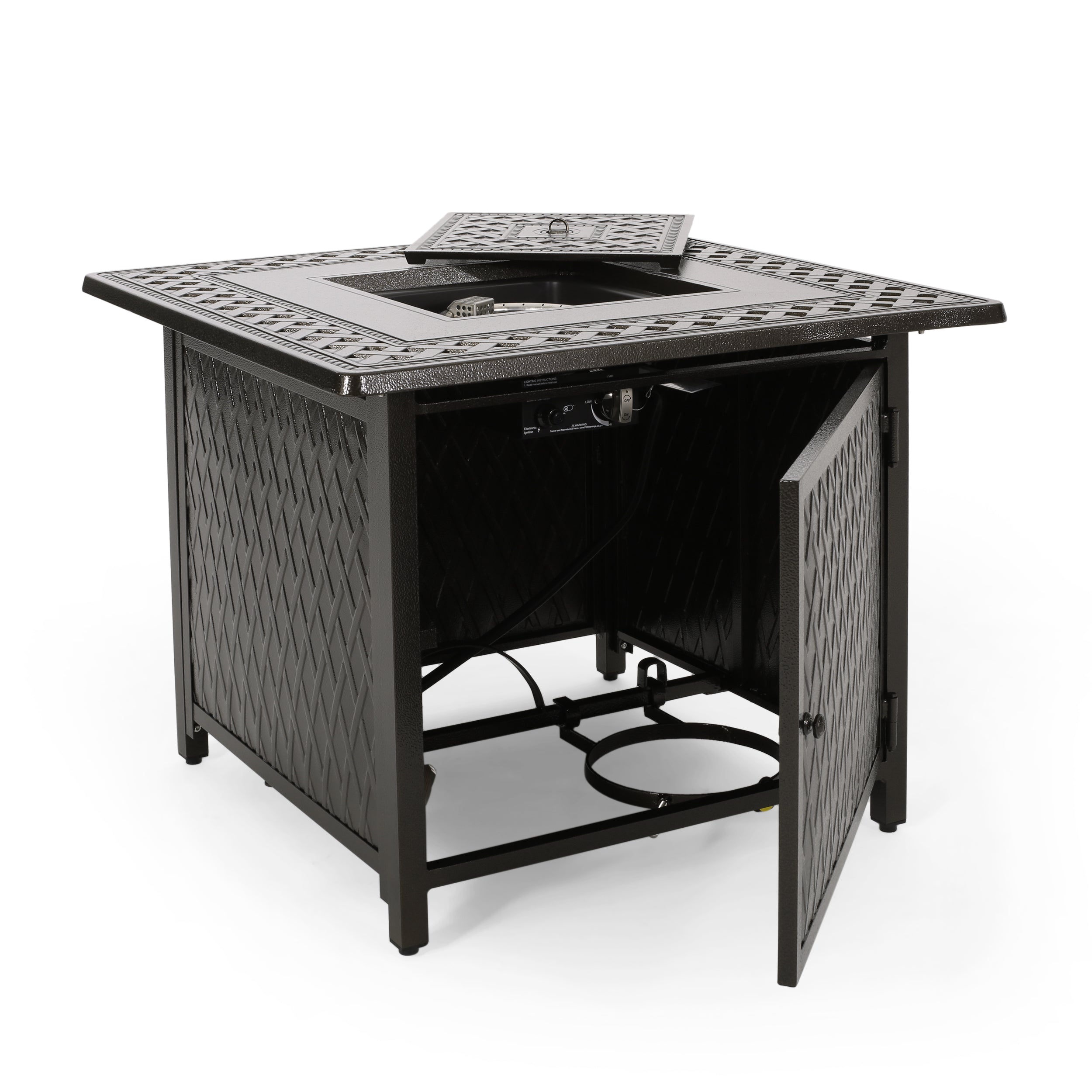 Dimitris Square Aluminum Propane Fire Pit