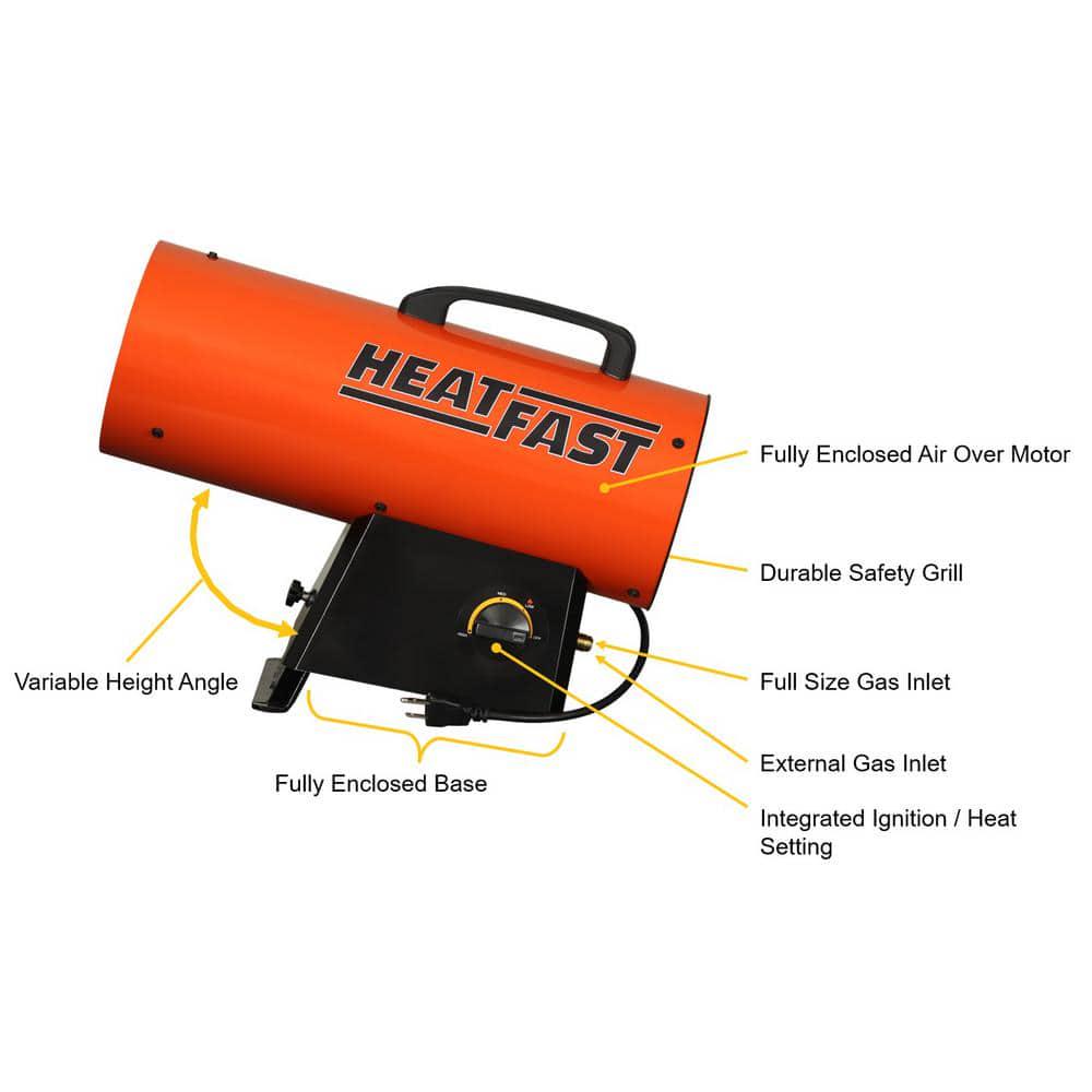 HEATFAST 155000 BTU LP Forced Air Propane Space Heater with Variable Heat Control