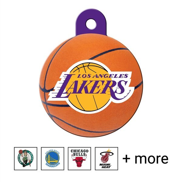 Quick-Tag NBA Circle Personalized Dog and Cat ID Tag， Large